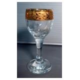 Vintage Italian Gold Rimmed Cordial Stemware, Qty 8