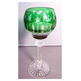 Chekia Carved King Louis Wine Glasses In Emerald Green Color, Qty 3