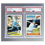 George Brett 1977 Topps Baseball Card, No 580, Graded Excellent And George Brett 1985, No 100, Grade