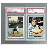 George Brett 1994 Topps Baseball Card, No 180, Graded Excellent And George Brett 1976 Topps, No 19, 