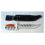 Bushmaster 8.5" Bowie Knife With Sheath, Model # AUS-6SS And 9.5" Rambo Fixed Blade Survival Knife W