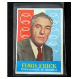 1956 Topps Will Harridge HOF #1 White Back, And Warren Giles HOF #2 White Back, And 1959 Topps Ford 