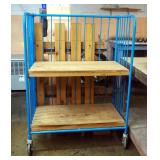 Metal 2 Shelf Ferrell Paper / Bindery Rolling Cart, 56.5" x 42" x 26.5"