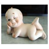 Lefton Hand Painted Ceramic Kewpie Figure, 7" Tall, And Unmarked Hand Painted Ceramic Kewpie Dolls, 