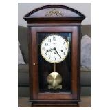 Howard Miller Windup Pendulum Wall Clock, Model # 613 - 154, 25.5" x 15" x 6.5", Includes Windup Key