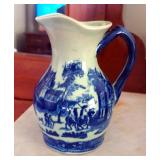 Iron Side Victoria Ware Flow Blue Milk Pitcher, 8" Tall