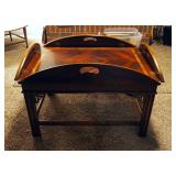 Lane Oval Drop Leaf Tray Table Table With Inlaid Top, Style # 98830, 17" x 40" x 32"