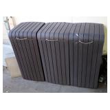 Outdoor Polyvinyl Waste Bins, Qty 3, 33.2.5" x 15" x 13.5"