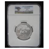5 Ounce Silver Coin, 5.0 oz Of .999 Fine Silver, With Image From 2013 P Great Basin Quarter, Graded 
