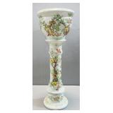 Ceramic Jardiniere Pot And Stand With Butterfly Pattern