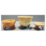 Weller Flemish Footed Pot, Footed Bowl, And Tray