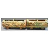 Weller Woodcraft Circa 1925 Log Planters, Qty 2