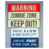 Home Decor Sign Assortment, Includes Chevy Bel Air, Babe Ruth, Road Runner & Wile E Coyote, Stumpy P