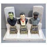 Monster Legacy Gift Set, Includes 3 Figurines Of Boris Karloff Frankenstein, Bela Lugosi Dracula, An