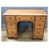 Vintage Office Desk With 7 Drawers, Dovetail Construction, 30.5" High x 42" Wide x 22" Deep
