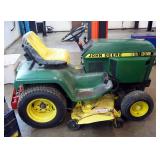 John Deere 318 Lawn Tractor With 48" Cutting Deck, Powers Up