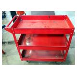 Tiered 3 Level Rolling Shop Cart , 32" x 33" x 16"