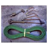 Oxygen/Acetylene Hose, Assorted Torches, And Fitted Torch Tips