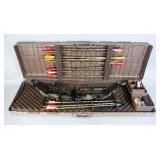 Precision Edge Series 4000CM 29" Draw 65-80 lb Compound Bow With Arrows Qty 15, And Plano Bow Guard 