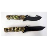 Mossy Oak 5.5" Fixed Blade Knife, And 4.25 Hook Knife, With Sheaths