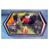Margarete Steiff Genuine Mohair 3 Piece Nimrod Teddy Bear Camping Set, Limited Edition 1983 #141/100