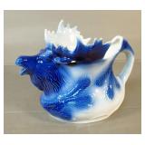 Ceramic Blue And White Moose Pitcher Creamer Gravy Boat