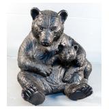 Ceramic Mother Bear With Cub, 13" Tall