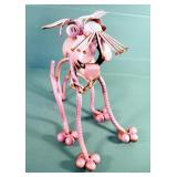 Metal Junkyard Art, Including 14" Bobblehead Style Donkey, And 13" Dog
