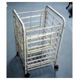 Metal Collapsible Rolling Bin With Locking Wheels, 30" x 18" x 18"