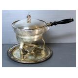 Silver Plated Chaffing Dish With Serving Tray