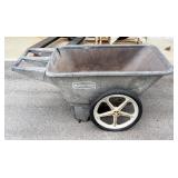  Rubbermaid Utility Cart 25" x 31" x 57.5" With Air Tires, Cart Has Damage, Tires Need Air/Replaced