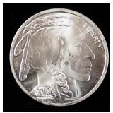 2010 Silver Rounds, Each 1 oz .999 Fine Silver, Images Mimic Buffalo Nickel, Qty 5