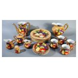 Lefton China Heritage Brown Dish Set, Include Dinner Plates, Cups & Saucers, Sugar, Creamer, Pitcher