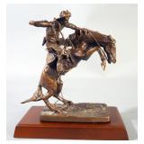 Frederic Remington Rattlesnake Bronze Figurine By Franklin Mint, On Stand, 6.5" High