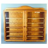 Wood Wall Hanging Display Cases With Hinged Glass Doors, Qty 2, 27.75" High x 31.5" Wide x 4" Deep, 