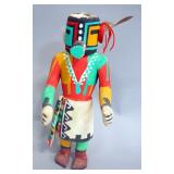 Hopi Mala Kachina, 10" High, And Kachina Art By J Cachini And Patrick S, Both Framed Matted Under Gl