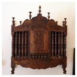 Antique Hand Carved French Panettiere, 43" x 40" x 16"