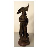 Hippolyte Moreau Bronzed Sculpture "Joan Of Arc", 27" Tall