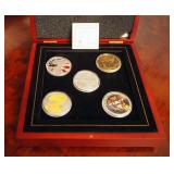 Morgan Mint 2006 Silver Eagle Hologram 4 Coin Set, And 1 Plated 2006 Silver Eagle