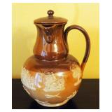 Royal Doulton Lambeth Glazed Pottery 8" Harvest Tea Pitcher With Lid