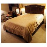 Queen Size Bed Frame, Including Head Board, 58" x 68", Side Rails, Footboard, And Box Spring