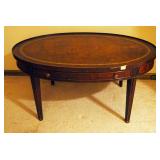 Vintage Imperial Oval Mohogany Coffee Table, 16.5" x 35" x 23"