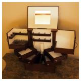 Delux Multi Level Compartmental Jewelry / Makeup Box, New, 14" x 11.5" x 8.25"