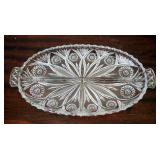 Cut Glass Divided Platter, 12", Candlestick Holder, Qty 4, Ashtrays, Qty 2, And More