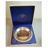 Franklin Mint Limited Edition Official University Of Kansas Plate, Sterling Silver With 24k Gold Inl
