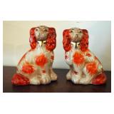Staffordshireware Hand Painted Porcelain Dog Figures And Unmarked Figures, Qty 6, Ranging In Height 