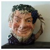 Royal Doulton Bacchus Toby Mugs, Small 2.5", Medium 4", Large 7"
