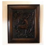 Antique Carved Wood Centaur Wood Panel, 23.5" x 19.5"