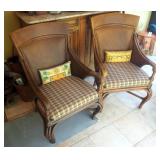 Tommy Bahama Styled Bamboo And Rattan Arm Chairs, Qty 2, 40" x 25" x 24"