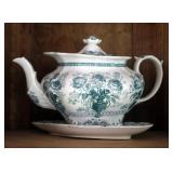 Davis Collamore Royal Worchester Vitreous 10" Serving Bowl With Matching 10.25" Plate, A.L.M.B "Rich